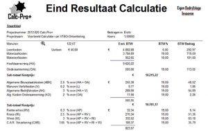 Eindresultaat-calculatie